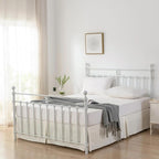 Twin Bed Skirt - Twin Size Bed Skirts 16 Inch Drop with Split Corners, Ivory Pleated Waffle Weave Bed Skirt, Tailored Dust Easy Fit, Machine Washable (16" Twin)
