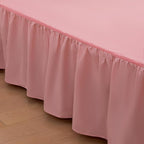 Bed Skirt Queen Size Ruffled Bed Skirts with Split Corners, 16 Inch Drop Dust Ruffle Bed Skirt with Platform,16 Inch, Peach, Queen Size
