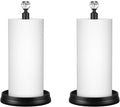 KASUNTO Paper Towel Holder, Steel Paper Towel Holder Countertop with Crystal Head for Kitchen Countertops, Bars & Dining Tables (Matte Black,2 Pack)