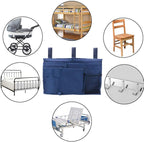 Sugaroom Bedside Organizer - Caddy Storage Bunk Bed to College Dorm & Hospital Rails, Blue