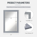 Bathroom Mirror for Wall,Rectangle Rustic Gray 24 x 36 inch Hanging Vanity Mirrors for Living Room,Bedroom,Entryway