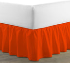 Ruffled Bed Skirt (Cal King, Orange) 18 Inch Drop Dust Ruffle with Platform, 100% Cotton 600 Thread Count Fabric, Gathered Styling, Available in All Bed Sizes and 23 Colors - Bedskirt