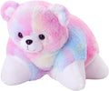 Glow Guards 15" Rainbow Teddy Bear Plush Pillow, Cute Stuffed Animal Soft Lovely Colorful Toy, Bedtime Sofa Decors, Christmas Birthday Children's Day Hoilday Gift for Toddler Kids