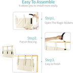 Bseash Bunk Bed Organizer, Bedside Caddy Hanging Bed Organizer Storage Bag 8 Pockets, for College Dorm Rooms Bed, Hospital Bed, Baby Bed Rails, 600D Oxford Cloth (Beige)