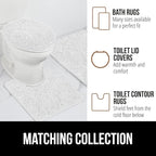 GORILLA GRIP Bath Rug Mat 30x20, Thick Soft Absorbent Chenille, Quick Dry Microfiber Mats, Rubber Backing Washable Shower Floor Rugs, US Designed Bathroom Bathmat Home Decor Accessories, White