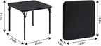 VECELO 24'' Kids Folding Activity Card Table, with Ultra Soft Padded Tabletop, 1 Piece, Solid Black