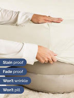 Extra Deep King Fitted Sheet - Hotel Luxury Single Fitted Sheet Only - Easily Fits 18 inch to 24 inch Mattress - Ultra Soft, Wrinkle & Fade Free w/Extra Deep Pockets - Breathable & Comfy - Off White