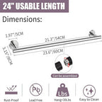 Brushed Nickel Towel Bar 24 Inch, 304 Stainless Steel Bathroom Towel Holder, Towel Racks for Bathroom Wall Mounted, Modern Bathroom Accessories for Home Bathrooms, Kitchens,Hotels & Toilets（Silver）