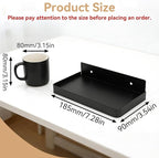 Cyrank Bathroom Cell Phone Shelf, Stainless Steel Wall Mount Toilet Phone Holder Toilet Small Floating Wall Shelves, 7.3x3.5 in (Black)