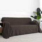 MYSKY HOME Couch Cover Chocolate Sofa Covers for 2 Cushion Couch Geometrical Sectional Couch Cover Living Room Sofa Throws Sofa Slipcovers for Pets, Kids (X-Large, 91" x 118", Chocolate)