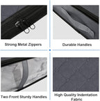 Under Bed Storage Containers, 4-Pack Large Capacity Underbed Storage Bags Organizer, Thick Fabric Storage Bins with Clear Window and Handles for Blanket, Comforter, Bedding, Clothes, Gray