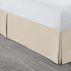 Nestl Cream Bed Skirt Queen Size - Queen Bed Skirt 14 Inch Drop - Brushed Microfiber - Hotel Quality Pleated Bed Skirt - Shrinkage & Fade Resistant