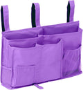 Sugaroom Purple Bedside Storage and Organizer - Hanging Caddy for Bed Rails, Bunk Beds, Dorm Rooms and More