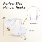 HOUSE DAY Space Saving Hangers 20 Pack, Clear Clothes Hanger Connector Hooks, Heavy Duty Hangers Space Saver, Premium College Dorm Room Essentials, Closet Organizers and Storage