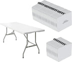 30 Pack of 6 Foot Foldable Table with Built in Handle & Steel Legs ,Heavy Duty Portable ,Perfect for Party, Dining, Wedding, Events, Picnic Indoor, Outdoor, Camping, Utility, Folding(white-30pac)