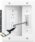 TV Cord Hider & in-Wall Cable Management Kit, Dual Outlet Connection Box (Unwired) with Cutting Template, Perfect for Wall Mounted TVs