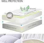 EASELAND RV Short Queen Mattress Pad Pillow Top Quilted Fitted Cooling Mattress Protector Cover Topper Cotton 8-21" Deep Pocket (60x75 Inches, White)