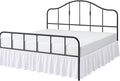 Cottington Lane Ruffled Bed Skirt Full Size with Split Corner, Brushed Microfiber Hotel Quality White Dust Ruffle, 24 Inch Drop Gathered Bedskirt, Soft and Stylish, Shrinkage and Fade Resistant