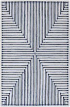 GLN Rugs Contemporary Collection - Machine Washable Area Rug, Contemporary Washable, Non Slip, Low Pile Chenille Rug, Living Room, Bedroom, Kitchen Rug (3' x 5' Blue Ivory)
