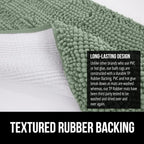 GORILLA GRIP Bath Rug Mat 60x24, Soft Absorbent Chenille, Quick Dry Microfiber Mats, Rubber Backing Washable Shower Floor Rugs, Bathmat Runner, US Designed Bathroom Home Decor Accessories Sage Green