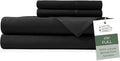 Hotel Sheets Direct 4 Piece Bed Sheet Set Full Size, 100% Viscose Derived from Bamboo Sheets Set with 2 Pillowcases, Cooling & Breathable Luxury Bedding, Moisture-Wicking & Silky Soft Texture, Black