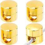 SmallCat 4 Sets Charger Holders for Cords, Gold Color Adjustable Cable Anchor Holders, Adhesive Metal Cord Clips, Cable Management Wire Organizers for Desk, Office, Nightstand
