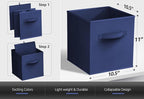 Sorbus Foldable Storage Cubes - 6 Fabric Baskets for Organizing Pantry, Closet, Shelf, Nursery, Playroom, Toy Box, Cubby -11 Inch Dual Handle Collapsible Closet Organizers and Storage Bins (Navy Blue)