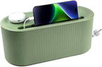 Cable Management Box,Desk Cord Organizer Box with Groove Cover,Plastic Cord Hider Box,Large Cable Box Organizer for Storaging Power Socket/TV/Computer/Router/Games Console Cable (Green)