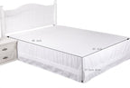 Valea Home Bed Skirt with Stitch on White Dust Ruffle with Split Corner, Durable Elegant Luxury Queen 14-inch Drop