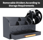 Wooden Desk Organizer Mail Organizer Countertop, Desktop Organizer Mail Sorter Mail Holder Bill Organizer for Desk, Desk Organizers and Accessories for Women (Black)