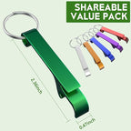 6 Pack Bottle Opener Keychain Set, Colorful Aluminum Alloy Beer Bottle Openers, Small Lightweight Keychain Opener for Beer, Soda & Can Opening, Pocket Bar Tool for Home, Camping & Parties
