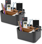Stylish Desk Organizers and Remote Control Holders in Black, Pen Phone Holder Organizer, Multi-Purpose Caddy Storage Accessories for Office Desktop Coffee Table Bedside Nightstand