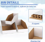 ZBEIVAN Cardboard Storage Bins Boxes 30 Packs, Easy Assembly Pantry Organizer Bins for Shelf, White (12x4x4.5, 12x6x4.5, 12x8x4.5 Inches)