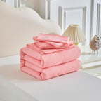 Toddler Bedding Set - 5 Piece Soft and Breathable Toddler Bed Set for Boys and Girls, Includes Quilted Comforter, Fitted Sheet, Flat Top Sheet, Standard Pillowcase and Toddler Pillowcase, Pink