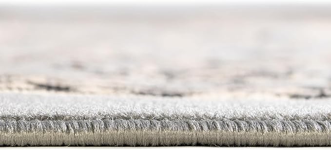 Unique Loom Sialk Hill Collection Area Rug - Washington (4' 1" Round Gray/Black)