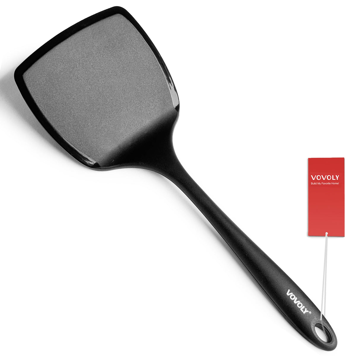 Silicone Pancake Spatula Turner，Lengthened Handle & Seamless, Starry Blue