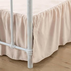 Bed Skirt King Size Ruffled Bed Skirts with Split Corners,12 Inch Drop Dust Ruffle Bed Skirt with Platform, Cream, 12" King