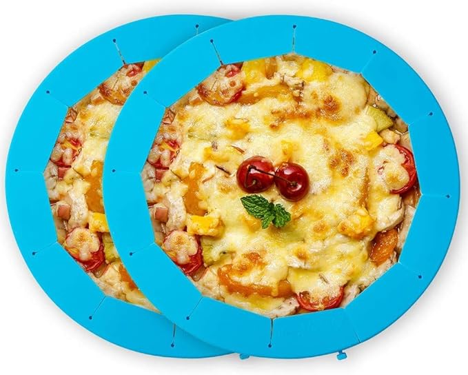 SUUCARER Adjustable Pie Crust Shield Silicone Pie Protector, Pie Ring Crust Bake Protector Pie Cover，Pie Accessories Kitchen Gadget for Baking Pizza Pie Tools, Fits 8 to 10.5 Inch Pie Pans, 2 PCS