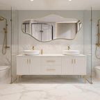 Irregular Full Length Mirror, 67"x31" Large Asymmetrical Tempered Glass Mirror, Gold Organic Frameless Wall Mirrors for Living Room Bedroom Hallway Entryway, Horizontal or Vertical Hanging