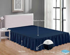 Ruffle Bed Skirt with Split Corners, Microfiber Dust Ruffled for a Perfectly Tailored Bedding Ensemble, Wrinkle and Fade Free, Easy Fit, Queen Size 16 Inch Drop, Navy Blue