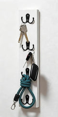 Yohsnor Vertical Wall-Mounted Key Holder – Stylish Entryway Hook Rack, Perfect for Narrow Spaces – Ideal Storage Solution for Keys, Scarves, Wallets, Belts, and Dog Leashes – Rustic Wood Key Hanger