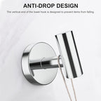 SetSail Towel Hooks for Bathrooms 4 Packs Screw-in Bathroom Towel Hook Wall Mounted Stainless Steel Shower Towel Hooks for Coat Hanging, Mirror Silver