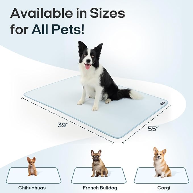 Zonli Premium Cooling Blanket for Dogs-Lightweight Fluffy Pet Throw & Bed Cover,Cooling Mat for Dogs,Cats&Puppies - Breathable,Durable Summer Blanket-Oversized 39"×55" Pet Pad, Machine Washable (Blue)