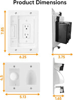 FORGING MOUNT in-Wall Cable Management Kit or Power & Low Voltage Cords, Cord Hider for Wall Mount TV with AC Outlets, Includes 6ft Extension Cord, Drywall Hole Saw Attachment,Drill Templates