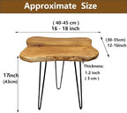 Live Edge Side Table, Solid Wood End Table