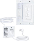 FORGING MOUNT in-Wall Cable Management Kit or Power & Low Voltage Cords, Cord Hider for Wall Mount TV with AC Outlets, Includes 6ft Extension Cord, Drywall Hole Saw Attachment,Drill Templates