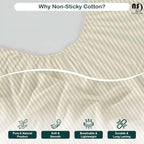NON Sticky cotton Twin Size Sleeper Sofa Sheets, 4 Piece Egyptian Cotton Bed Sheet Set for Sofa Bed, 8" Deep Pocket for Pull Out Couch Mattress, 39" x 75", Ivory Stripe, Soft & Breathable