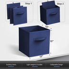 Sorbus 13 Inch Storage Bins - Sturdy Collapsible Fabric Storage Cubes with Handle - 8 Foldable Baskets for Organizing Clothes, Toys, Books - Storage Baskets for Shelves, Closets