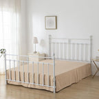 Bed Skirt, Bed Skirt King Size, Pleated Waffle Weave Bed Skirt with Split Corners, King Bed Skirt 14 Inch Drop (Light Camel, King - 14" Drop)