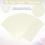 32 Pack Beige Plastic Tablecloth for Rectangle Tables, Premium Decorative Ivory Disposable Table Cloths for Parties, Rectangle Cream Party Table Cover for Birthday Wedding Baby Shower, 54x108 Inch